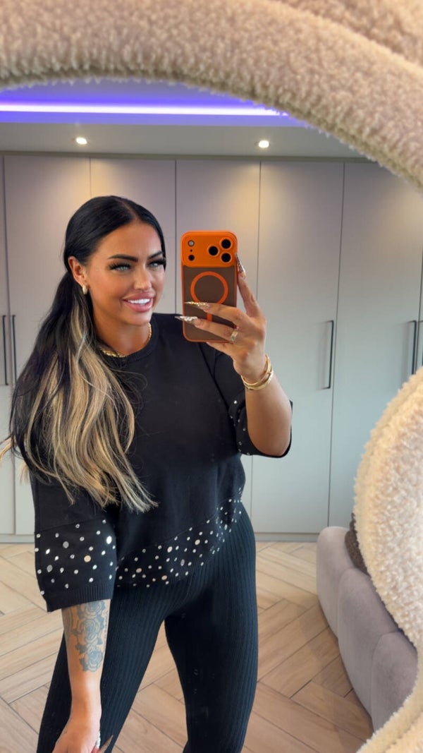 Luxe comfy trui met spiegeltjes in 2 kleuren