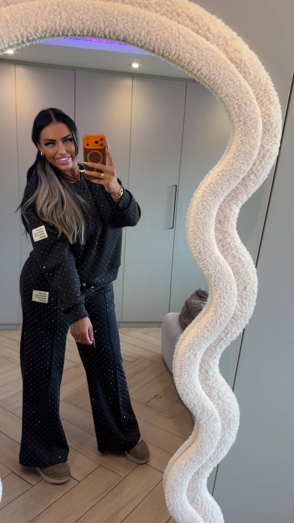 Glitter label pak zwart