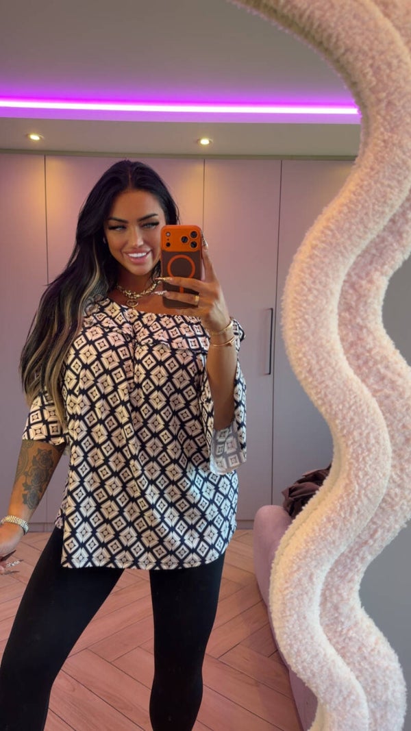 Travelstof blousje met print