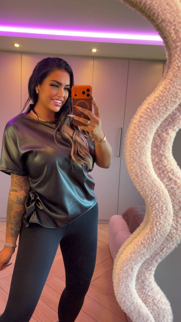 Leather look shirt