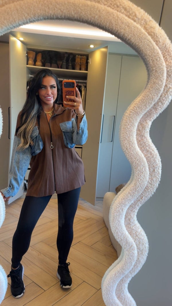 Denim vest stretch in 2 kleuren oversized