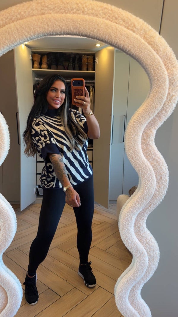 Navy top met knoop stretch