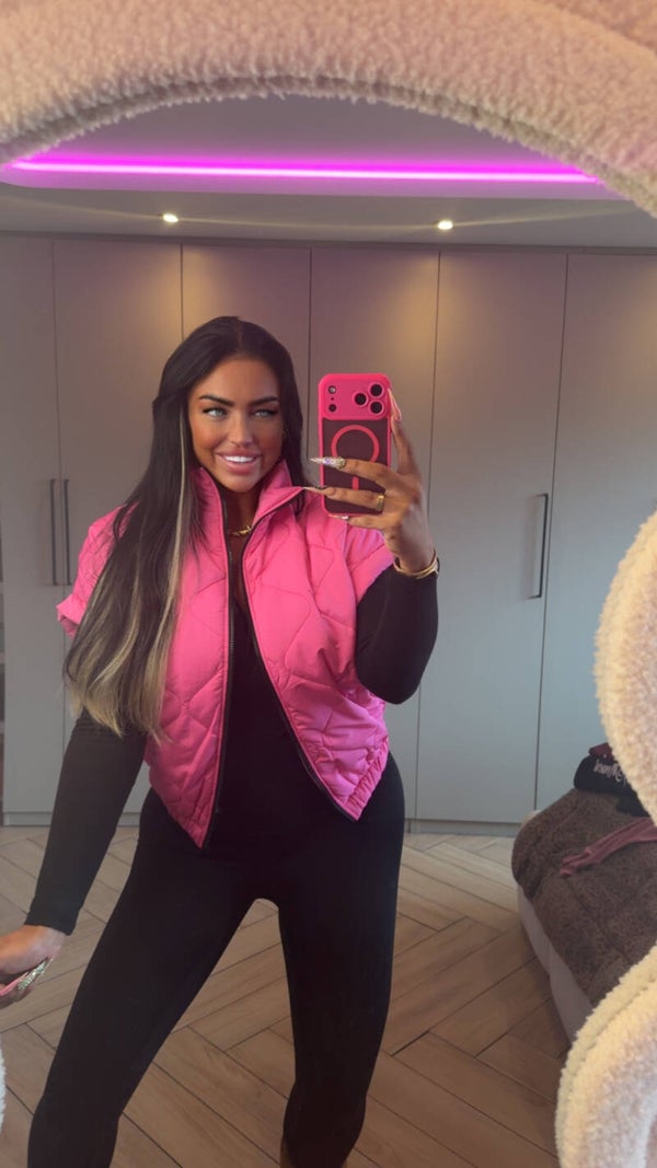 Neon roze bodywarmer