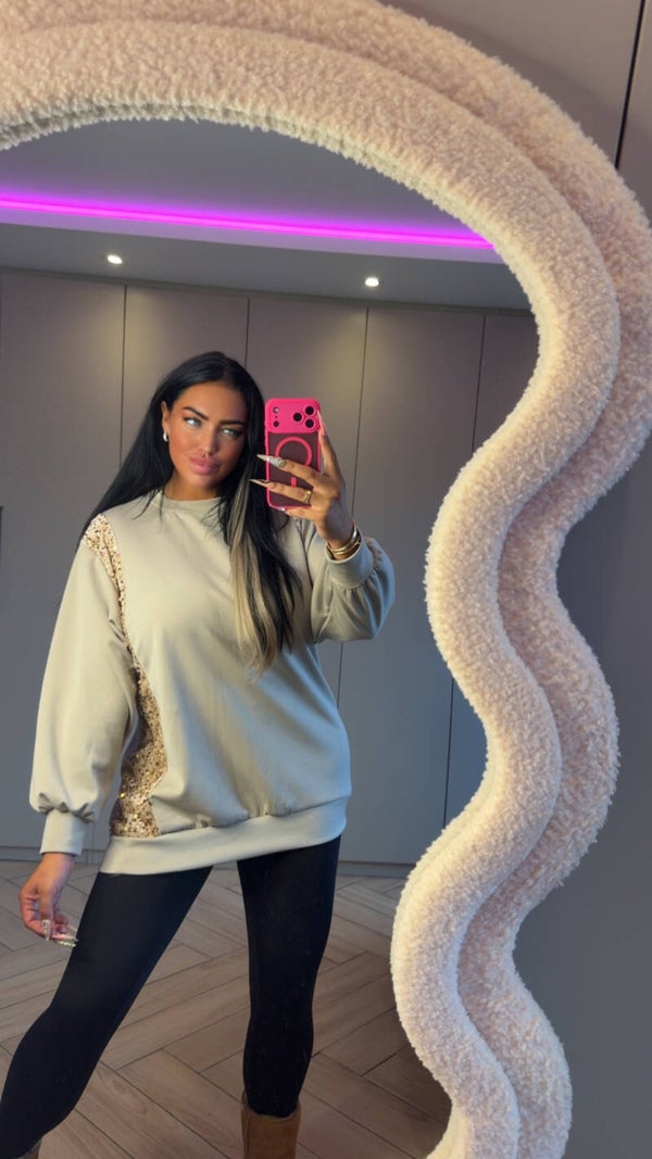 Comfy trui met Pailletten in 2 kleuren