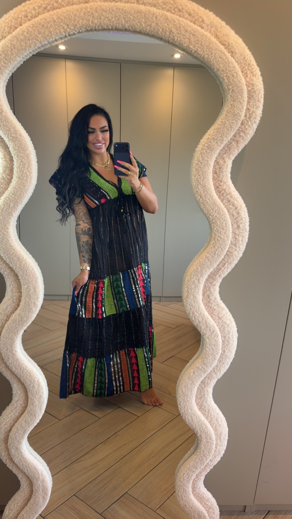 Ibiza jurk neon zwart