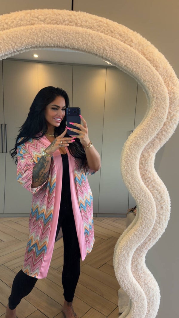 Zigzag travel vest roze