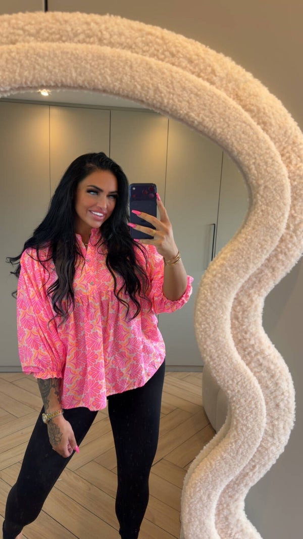 Ibiza blouse neon roze