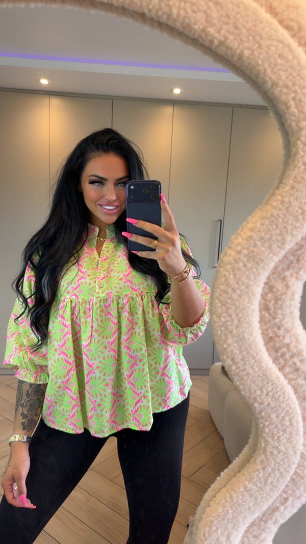 Ibiza blouse neon groen