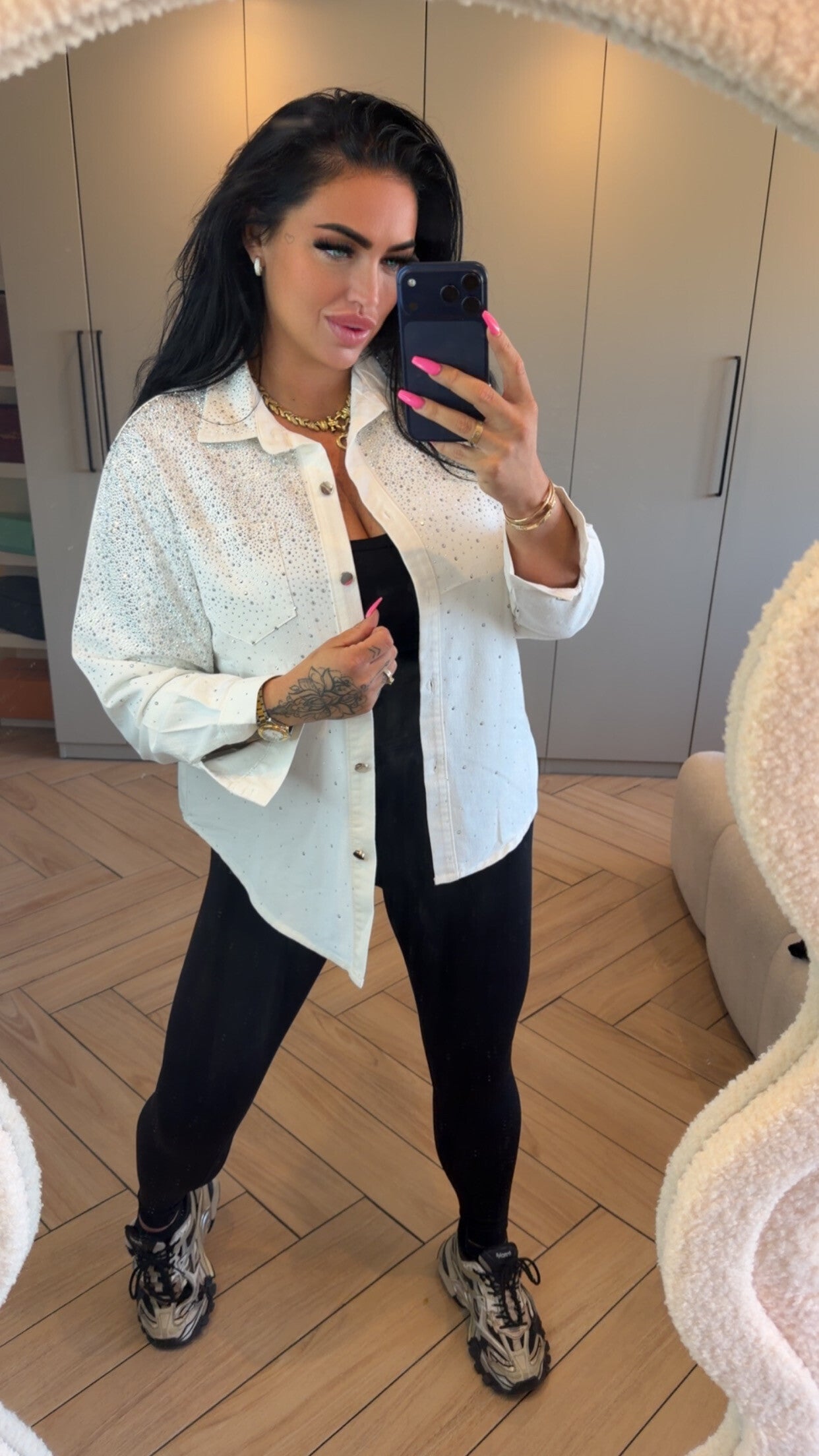 Witte glitter denim jack