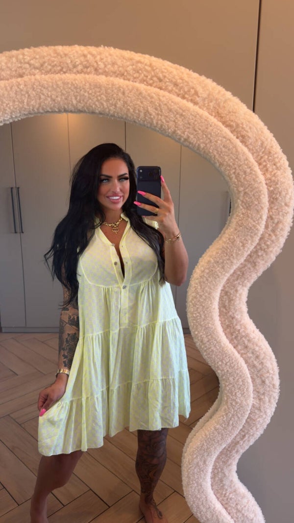Neon blouse jurk