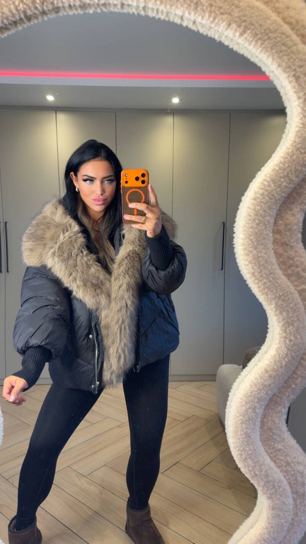 Winter jas met fake fur oversized