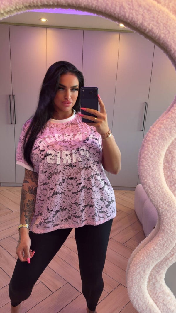 Kanten shirt oversized in 3 kleuren