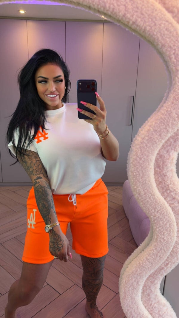 La  set neon oranje oversized
