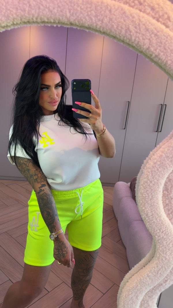 LA set neon geel oversized