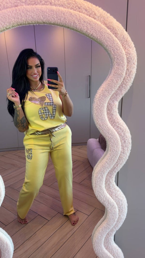 Comfy set geel love