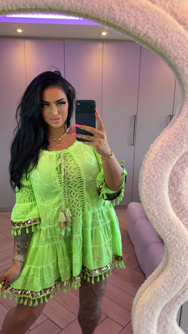 Ibiza jurk neon groen