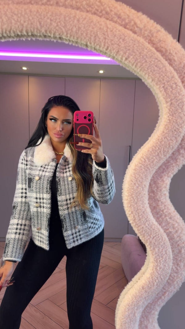 Comfy jasjes stretch met fake fur in 2 kleuren