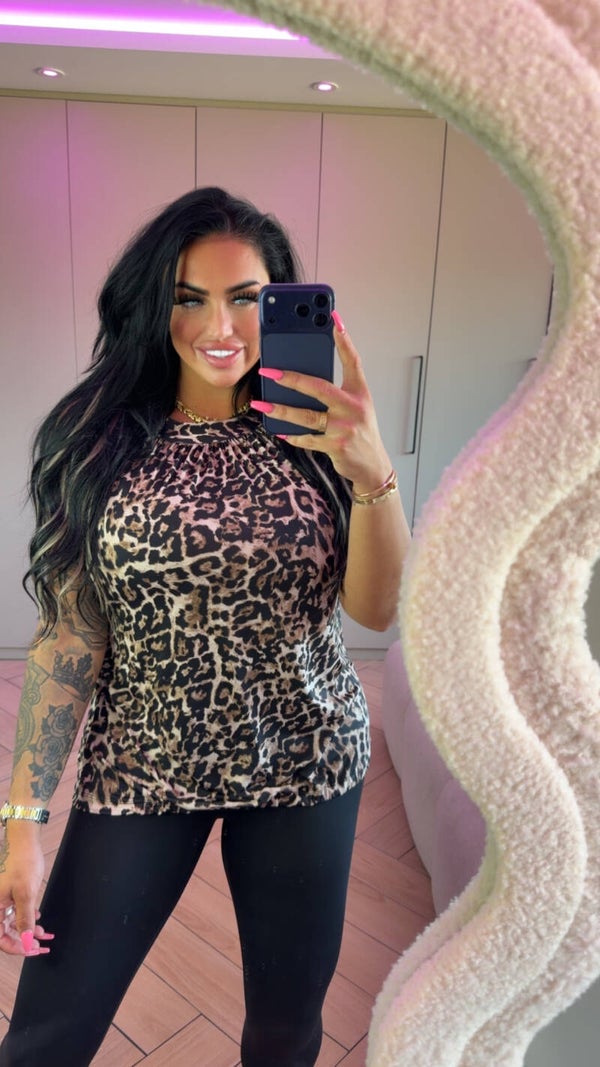 Panter top met strik