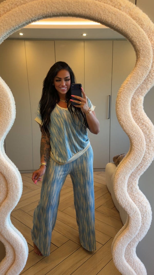 Lurex glitter pak stretch blauw