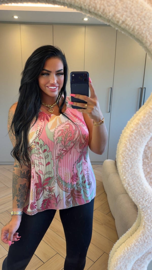 Plissé blouse roze