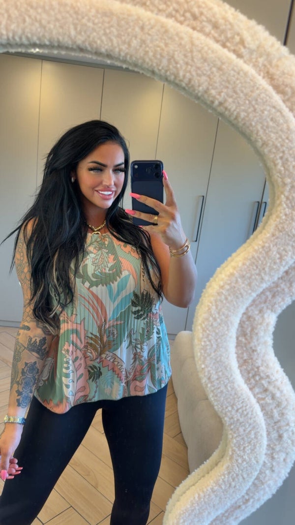 Plissé blouse army
