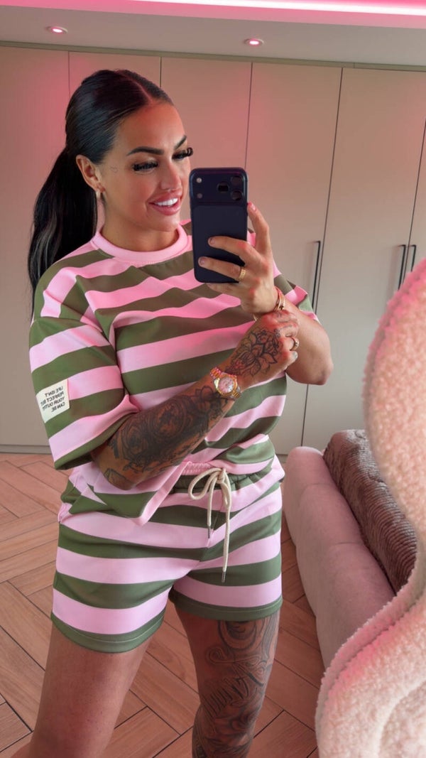 Comfy label set army met roze