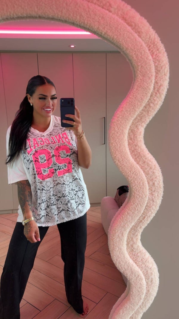 Oversized kanten shirt neon