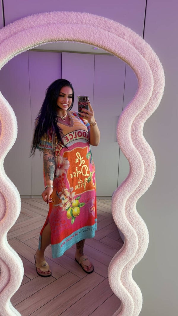 Ibiza lurex neon jurk