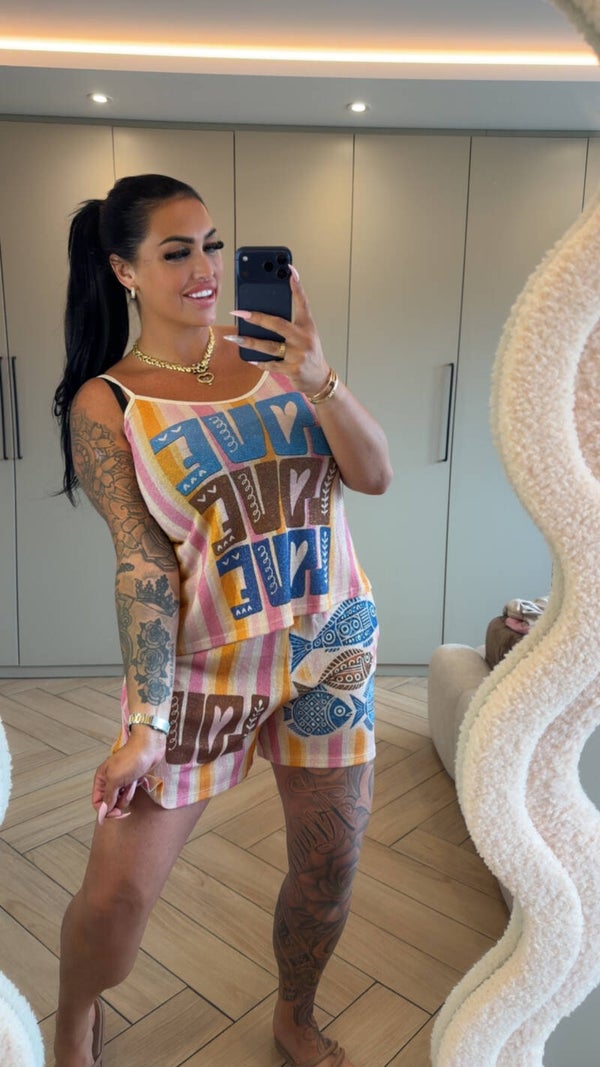Ibiza spaghetti lurex setje