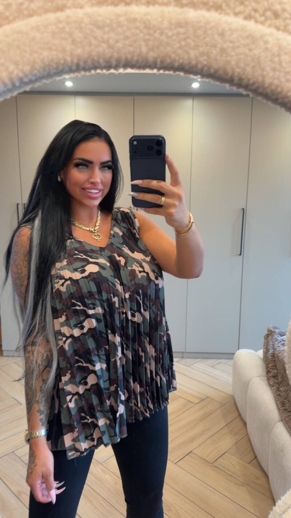 Army plissé top