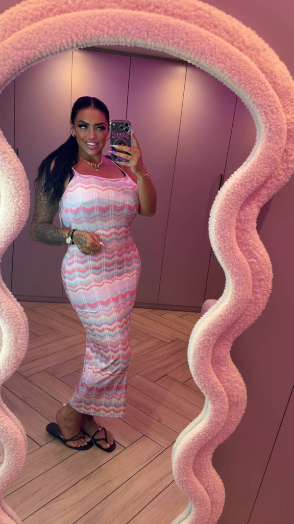 Zigzag jurk baby roze