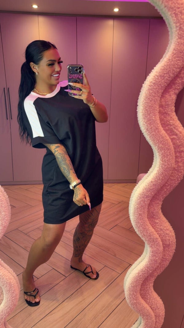 Baseball jurk oversized zwart
