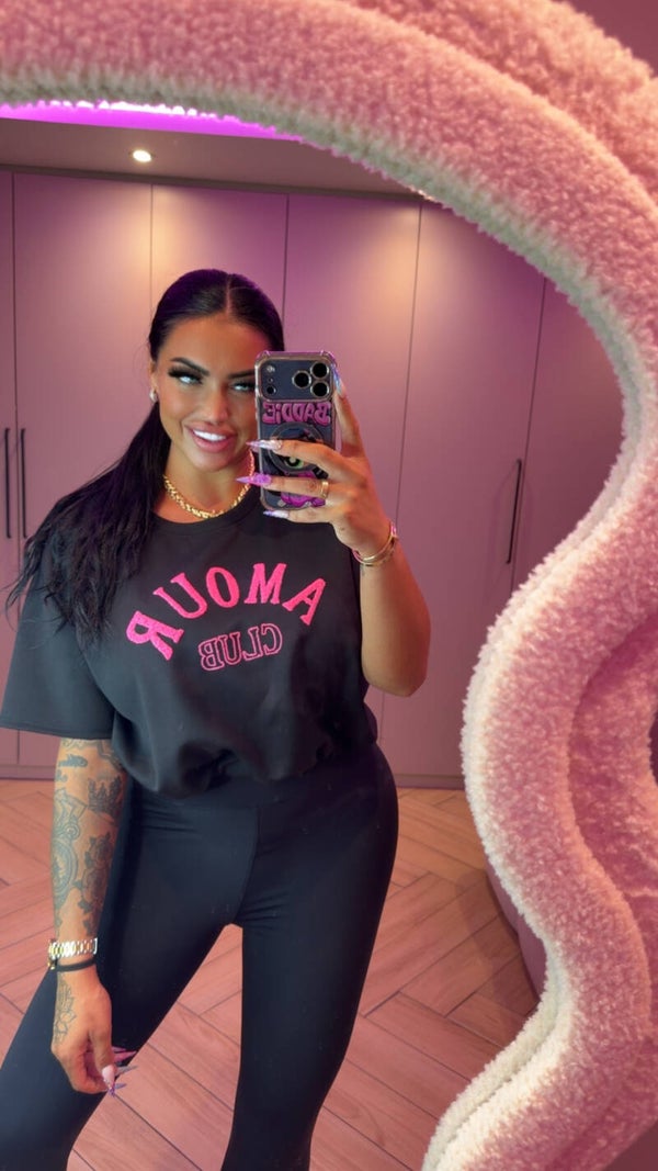 Amour club ballon top zwart