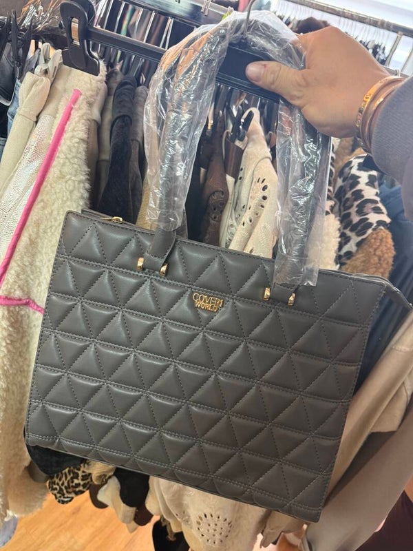 Tas grijs met shoulderstrap