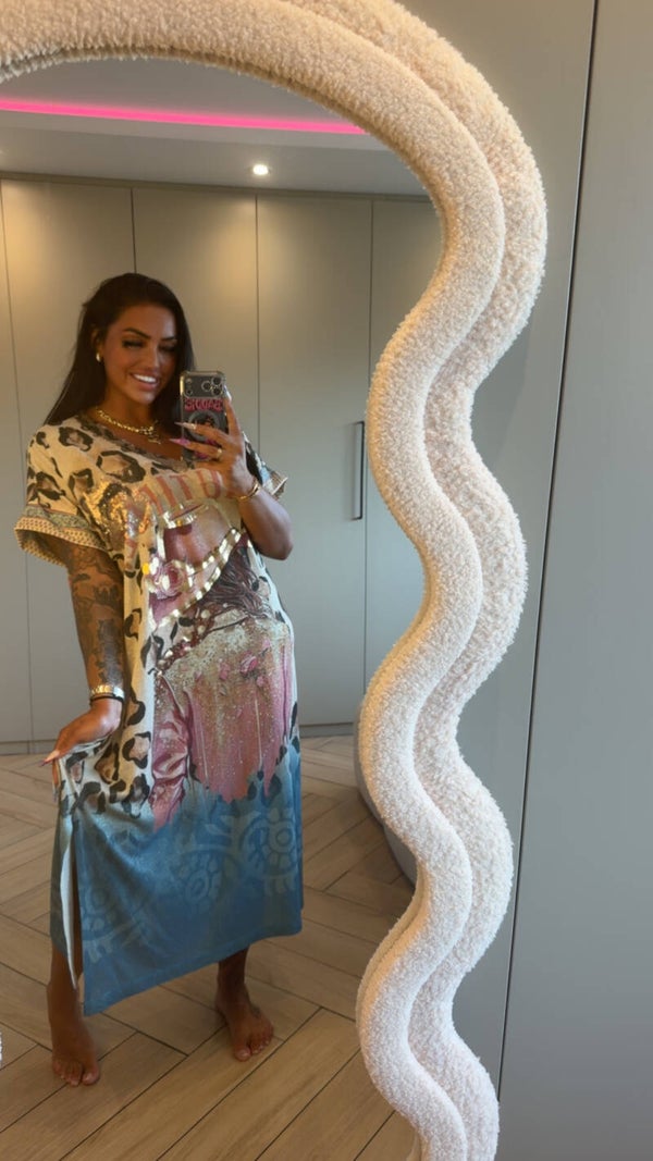 Lurex jurk met mouw