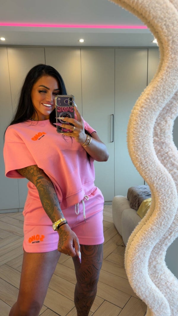 SOHO teddy set roze oranje