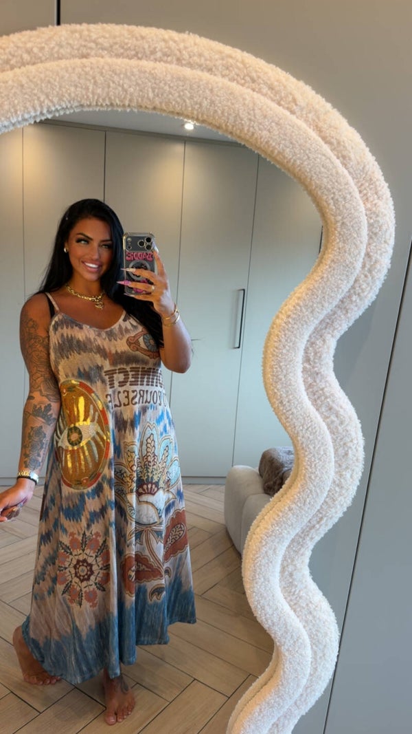 Ibiza lurex spaghetti jurk