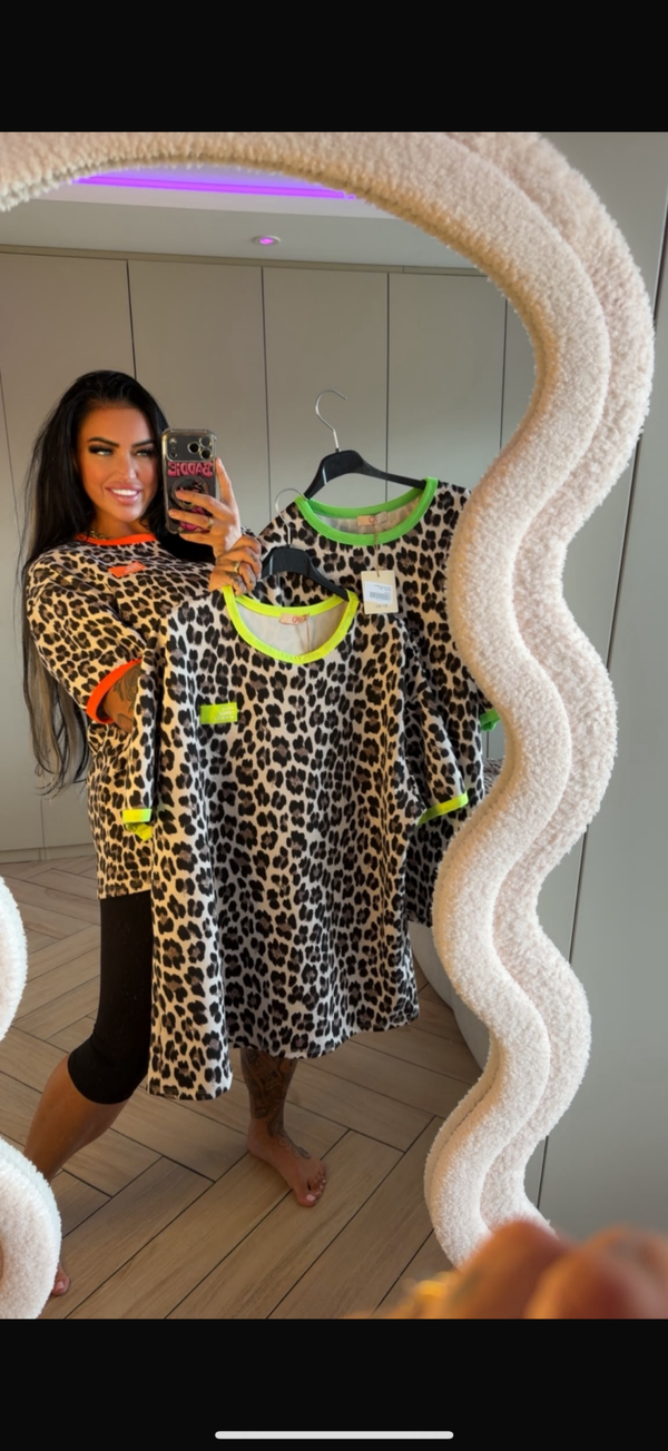 Panter neon oversized shirt in 3 kleuren