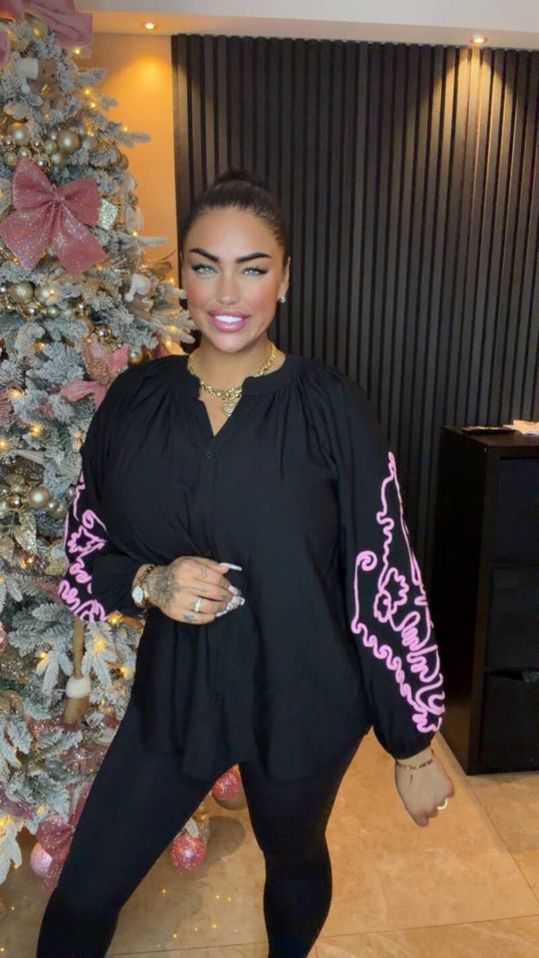 Blouse met borduursel