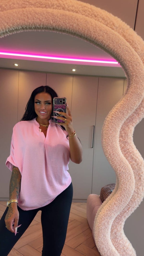 V hals blouse oversized 4 kleuren