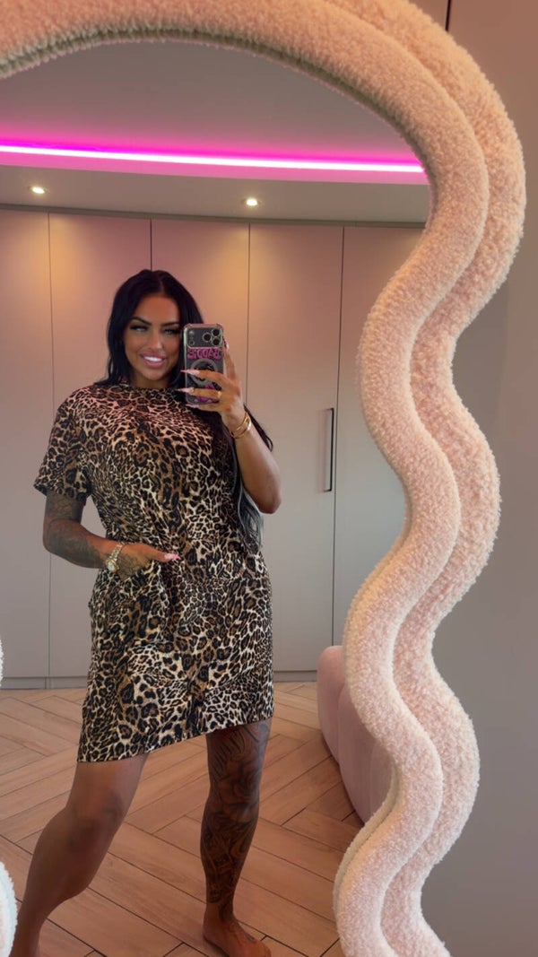 Comfy oversized jurk panter met zakken