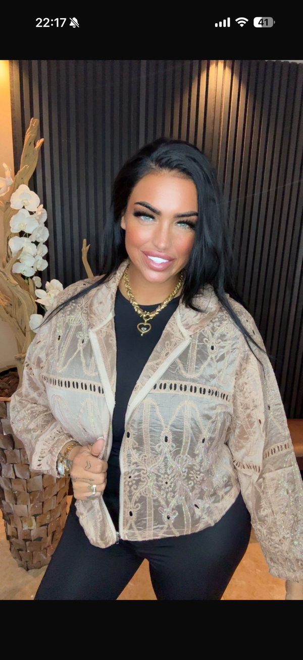 Broderie cropjasje van 34 tm 42 te dragen