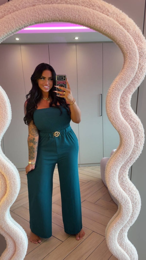 Blouse jumpsuit met riem in 2 kleuren