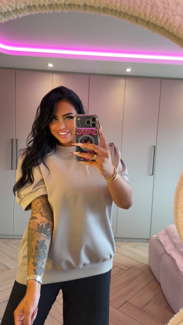 Luxe ballon shirt taupe