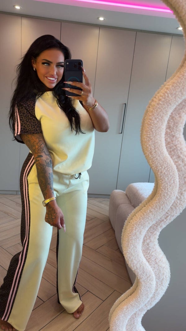 Comfy panter pak geel roze