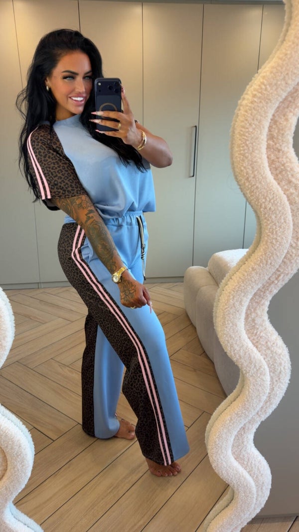 Comfy panter pak blauw roze