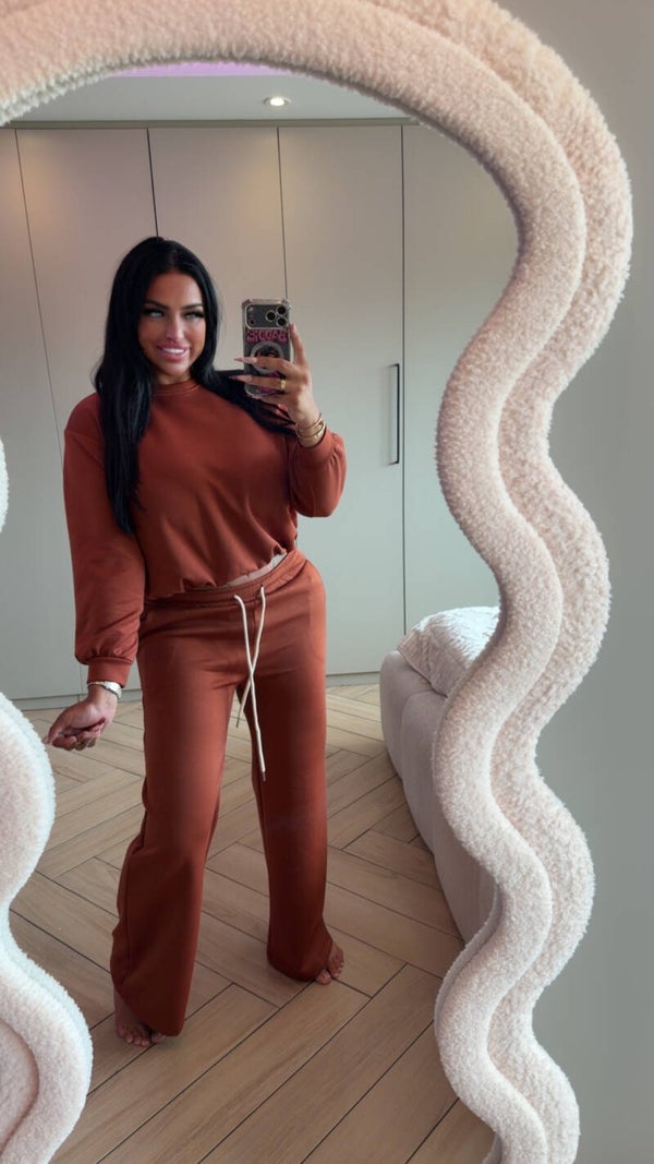 Comfy pak met crop top Lange mouw in 3 kleuren