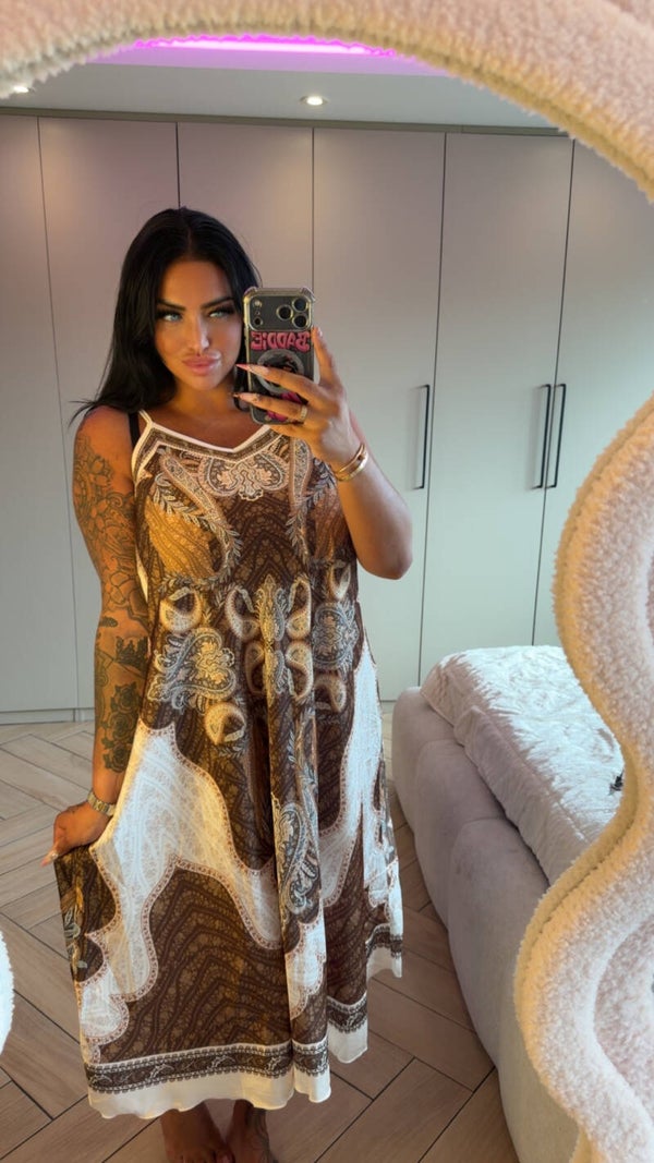 Silky satijnen jurk goud