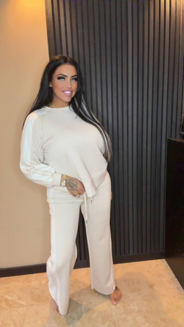 Comfy pak beige met wit