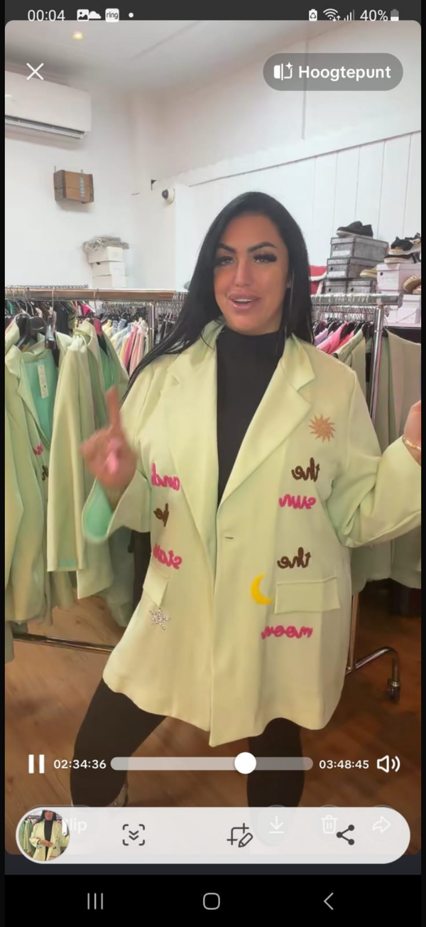 Blazer met logo’s oversized